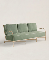 Sage Linen Wrought Iron Sofa