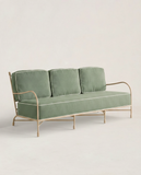 Sage Linen Wrought Iron Sofa