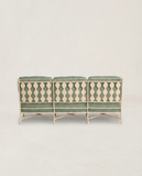 Sage Linen Wrought Iron Sofa