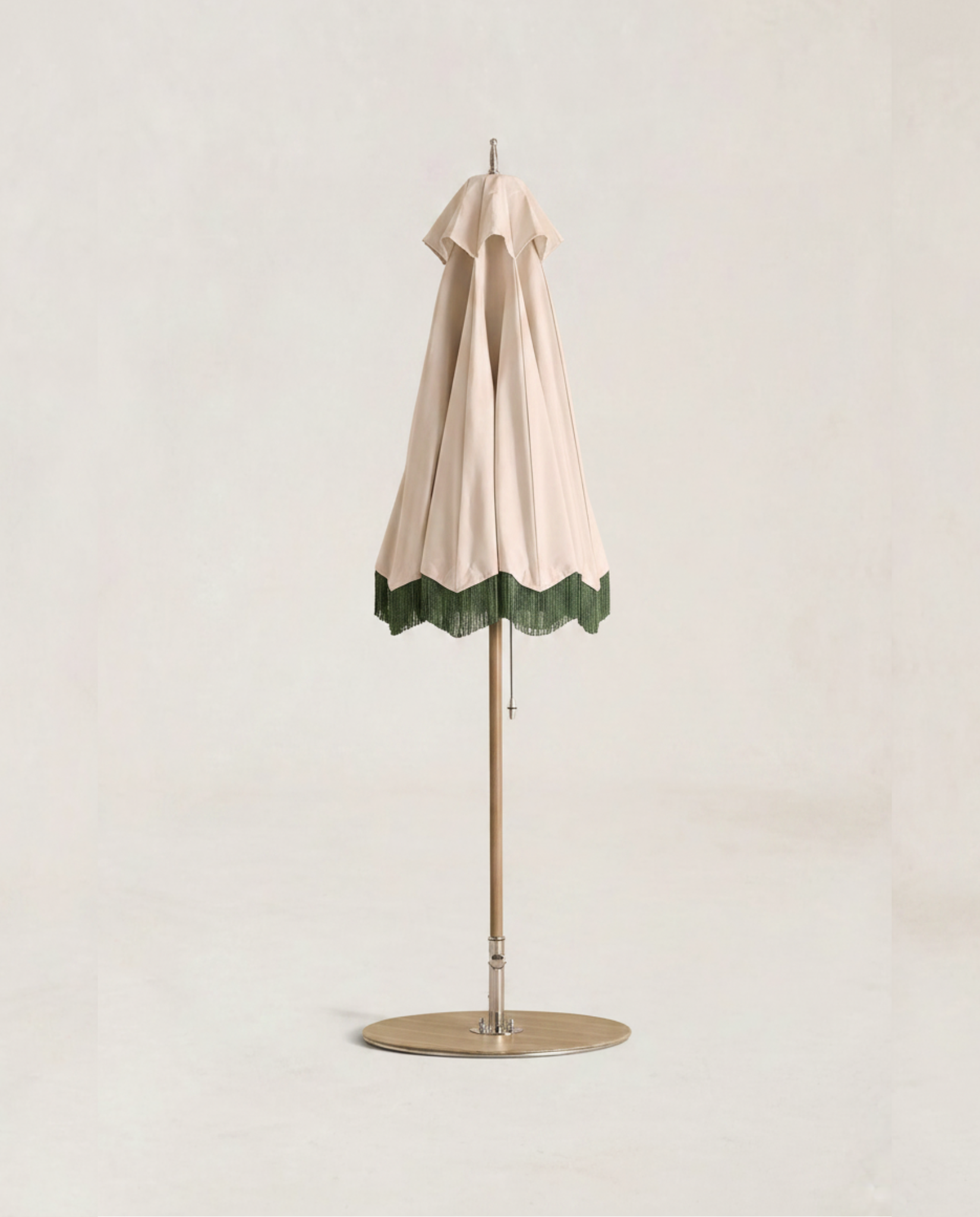 Cream Fringe Patio Umbrella