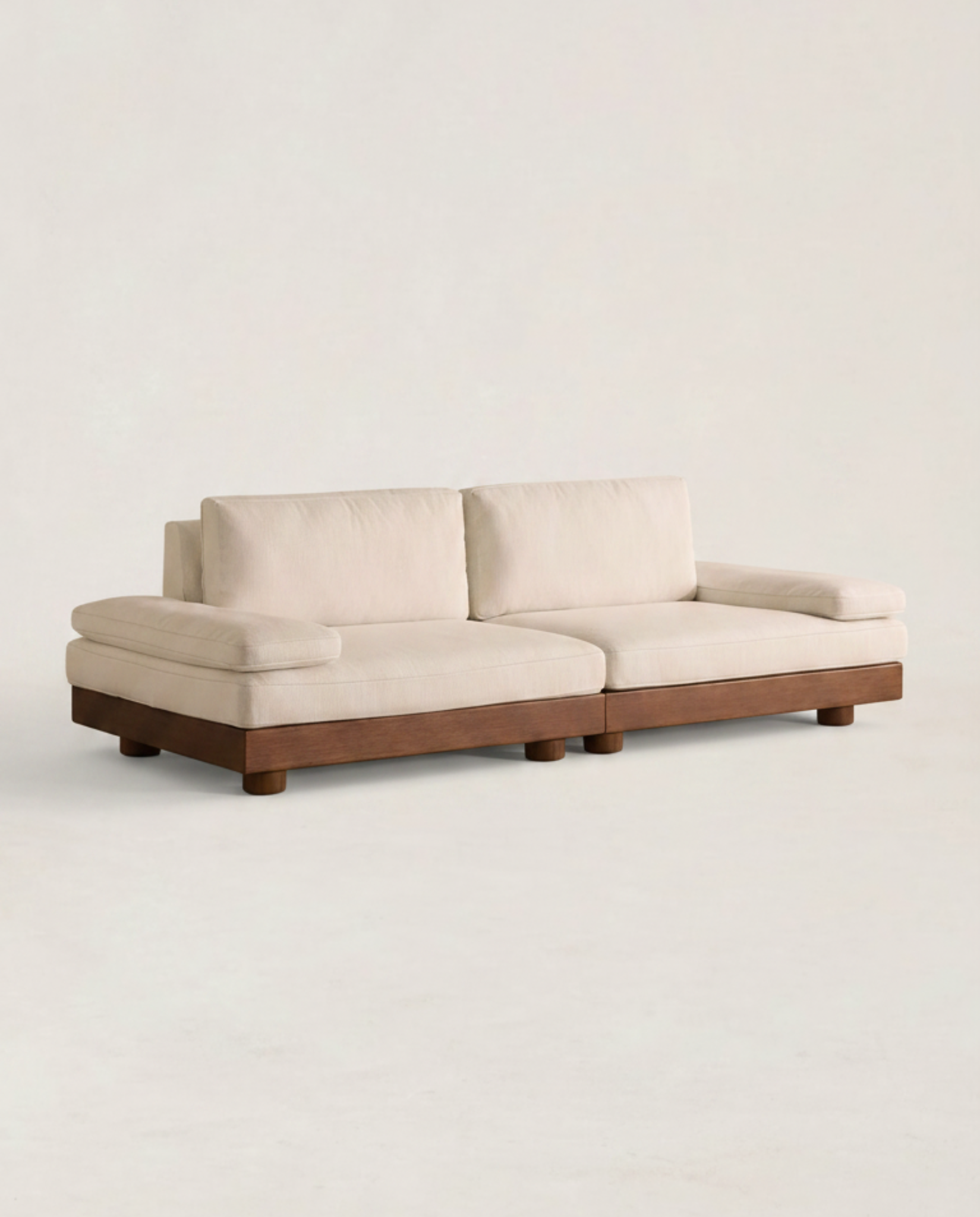 Minimalist Low-Profile Wooden Sofa