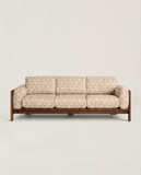 Mid-Century Patterned Timber Sofa