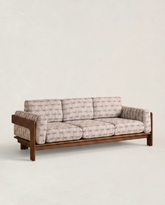 Blue Geometric Outdoor Sofa
