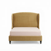 Velvet Wingback Upholstered Bed