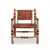 Woven Leather Chair & Ottoman