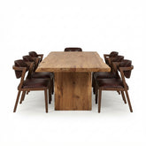 Solid Wood Table & Leather Chairs