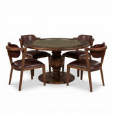 Walnut Brass Inlay Dining Set