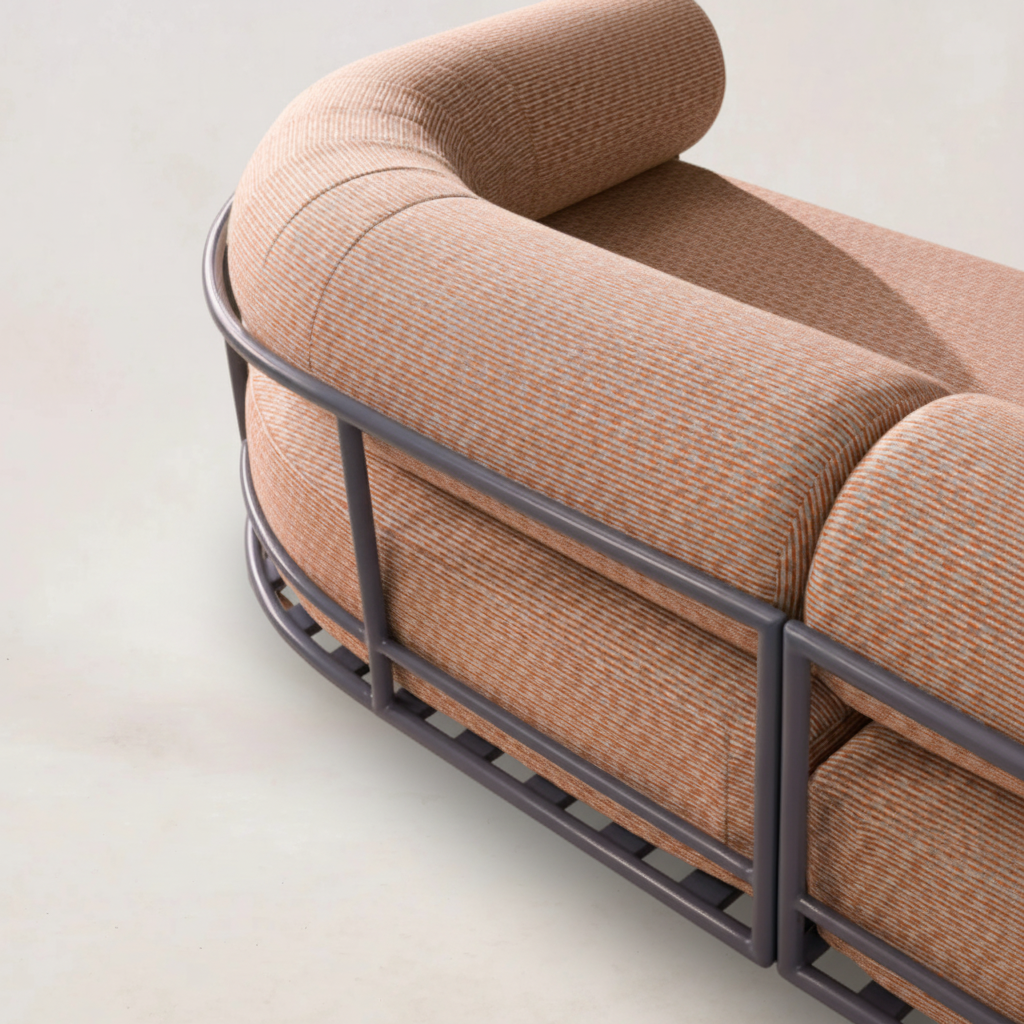 Modern Industrial Bolster Sofa