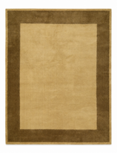 Olive Bordered Handloom Wool Rug