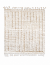 Ivory Ribbed Plush Moroccan Rug