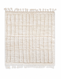 Ivory Ribbed Plush Moroccan Rug