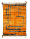 Modern Mustard Geometric Abstract Rug