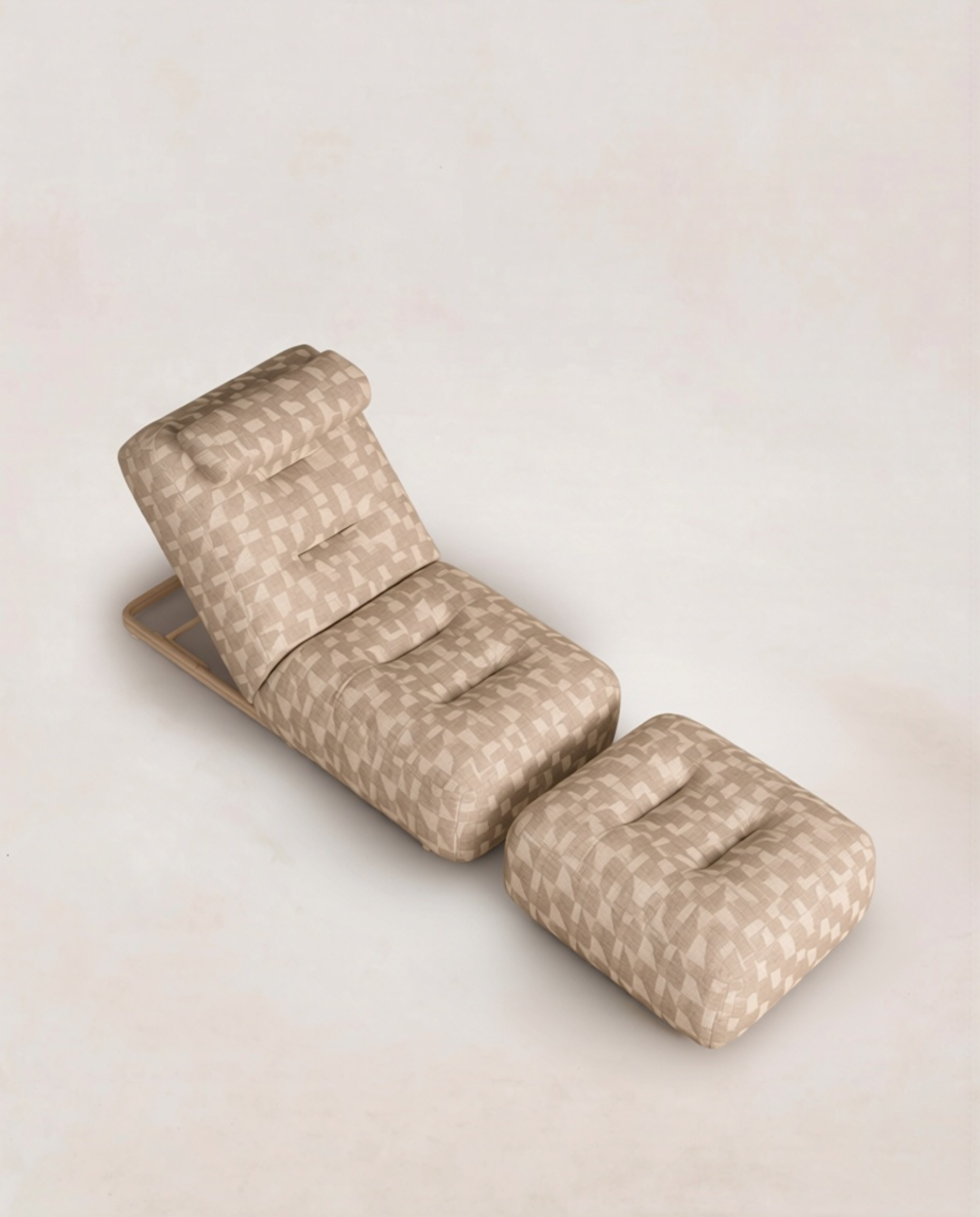 Geometric Jacquard Chaise Lounge
