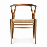 Oak Wood Woven Cord Dining Chairs