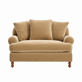 Plush Velvet English Arm Loveseat