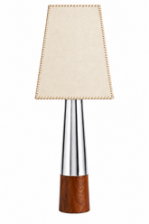 Mid-Century Chrome Floor Lamp with Stitching