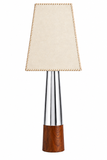Mid-Century Chrome Floor Lamp with Stitching