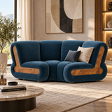 Sculptural Velvet Modular Curved Armchair