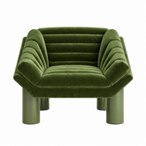 Plush Ribbed Velvet Lounge Chair