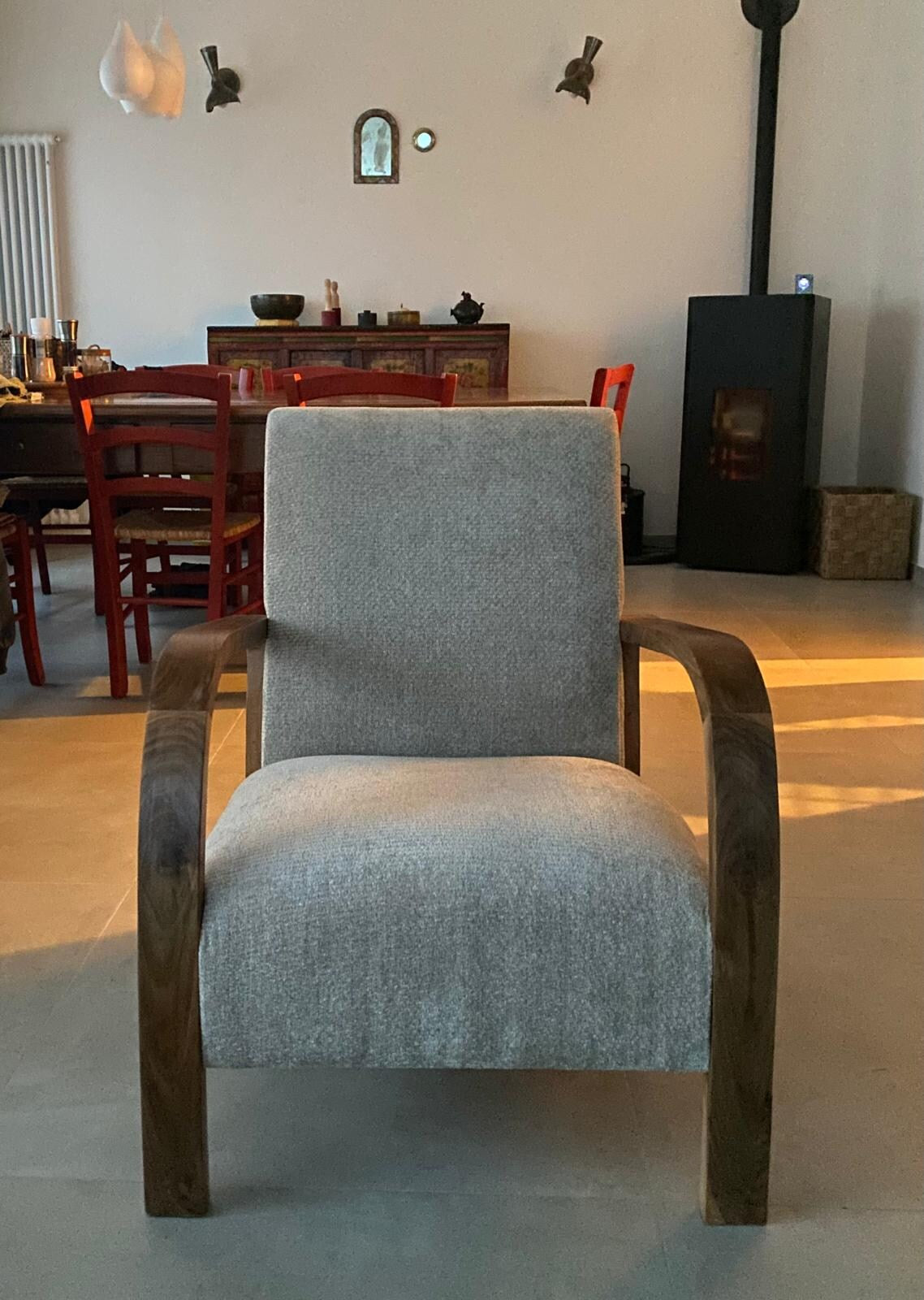 Mid-Century Modern Curved Armchair