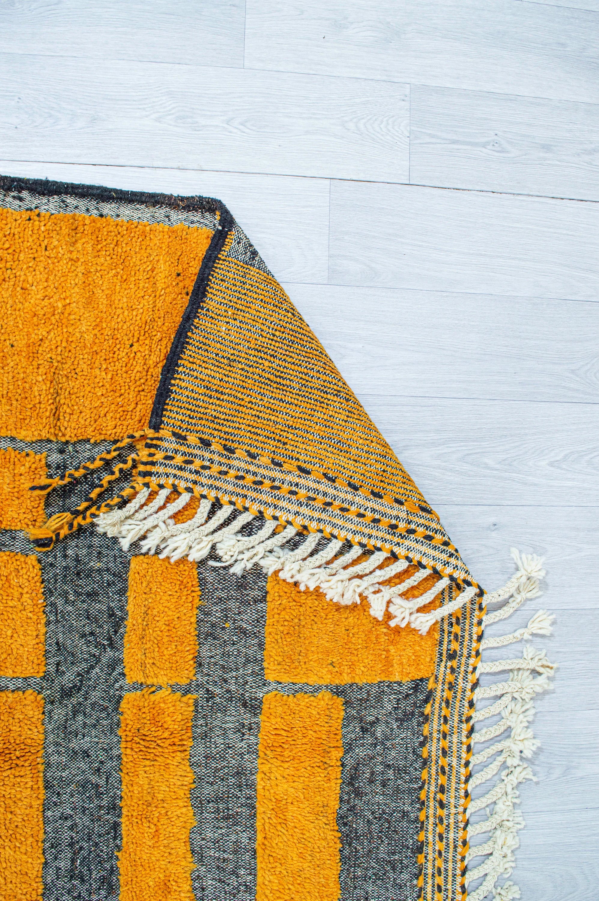 Modern Mustard Geometric Abstract Rug