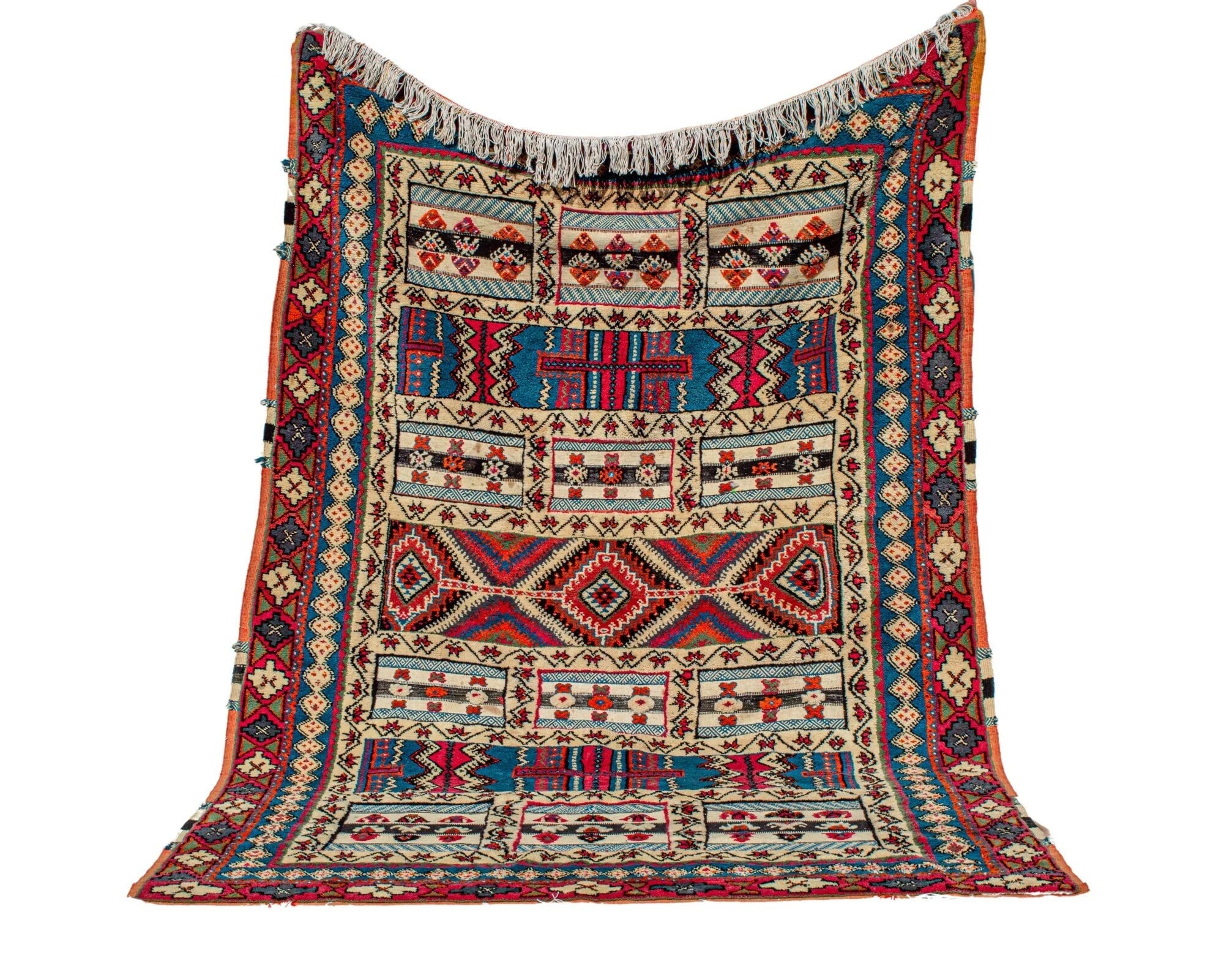 Hand-Woven Tribal Geometric Kilim