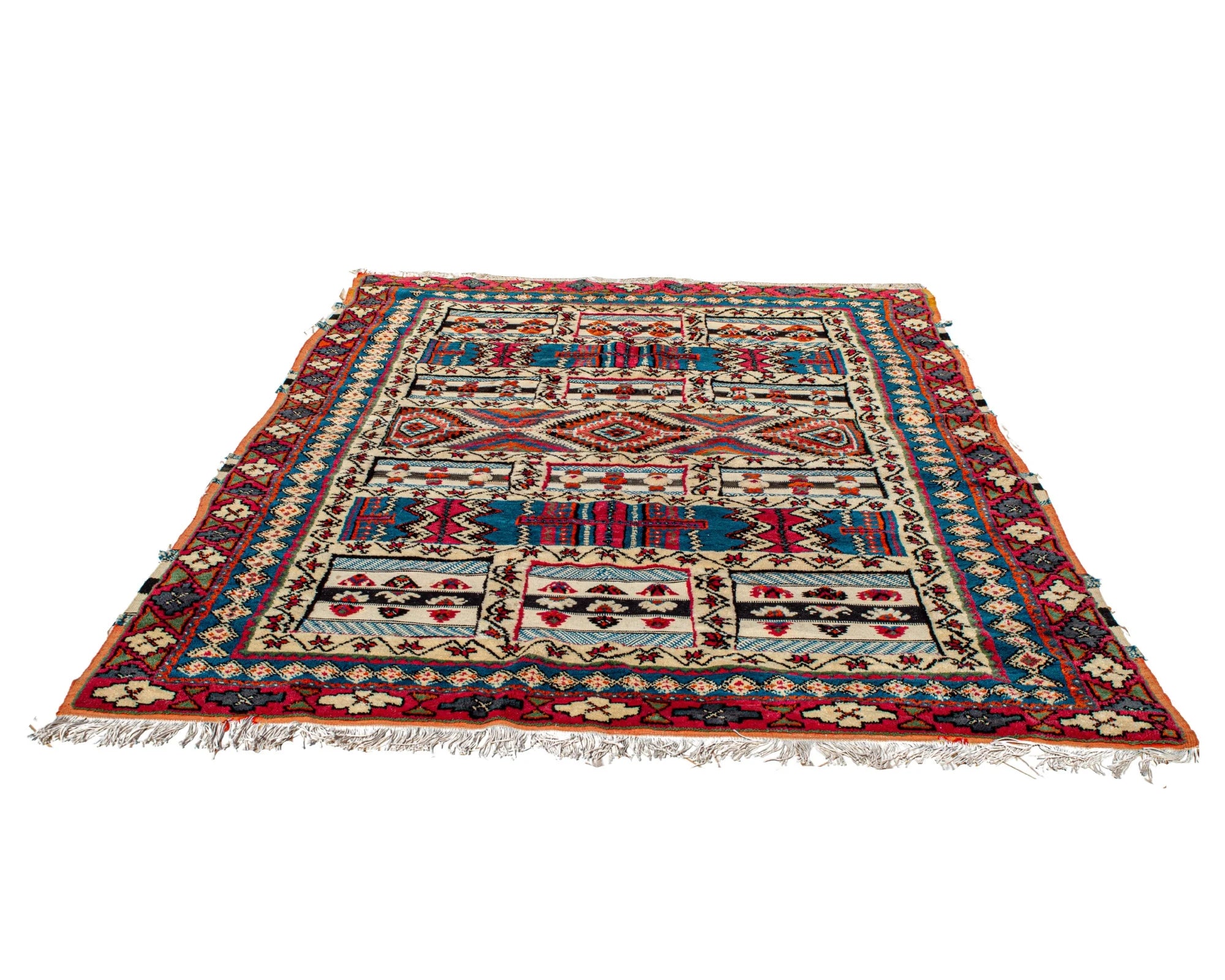 Hand-Woven Tribal Geometric Kilim