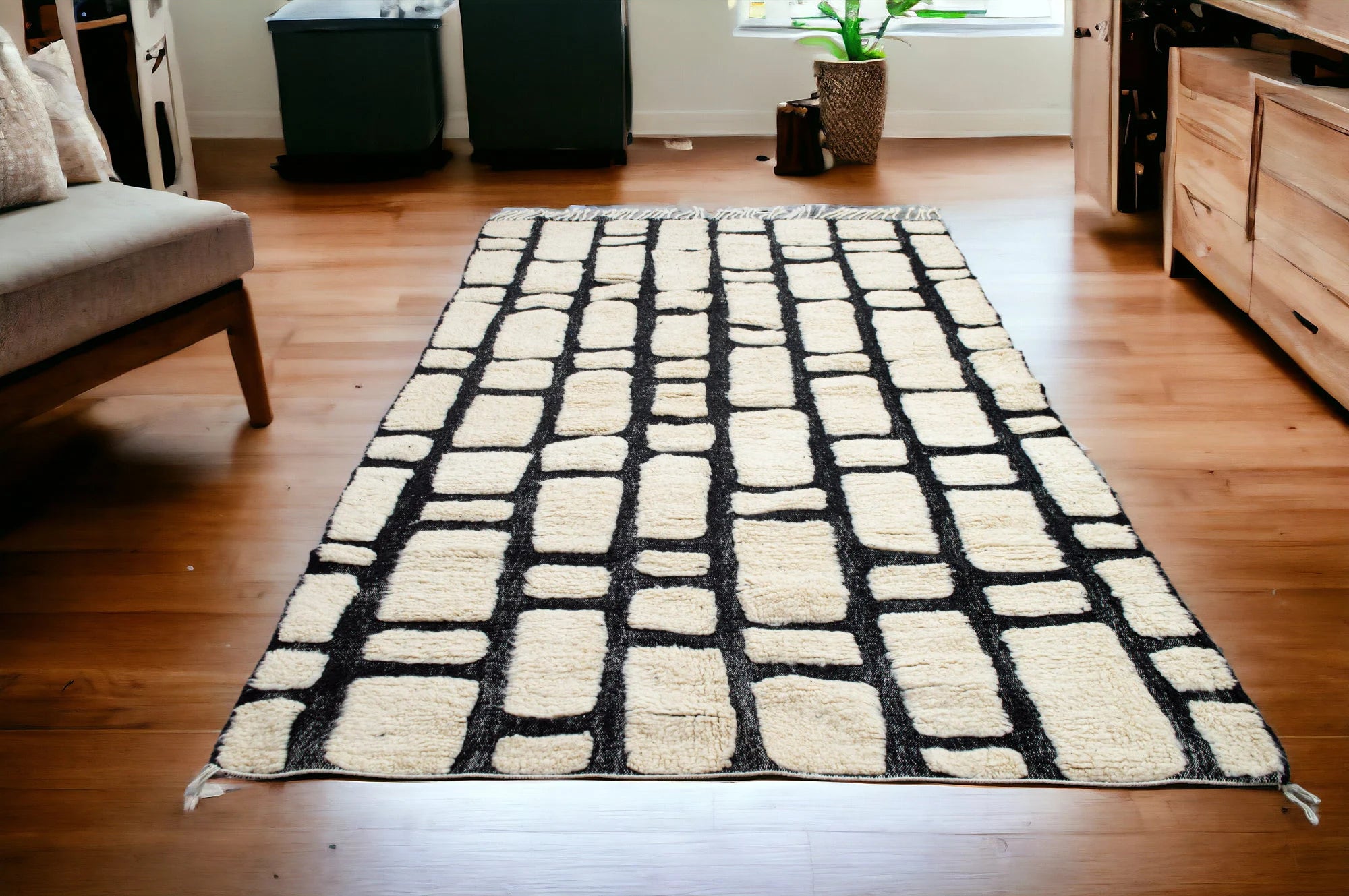 Modern Abstract Beni Ourain Rug