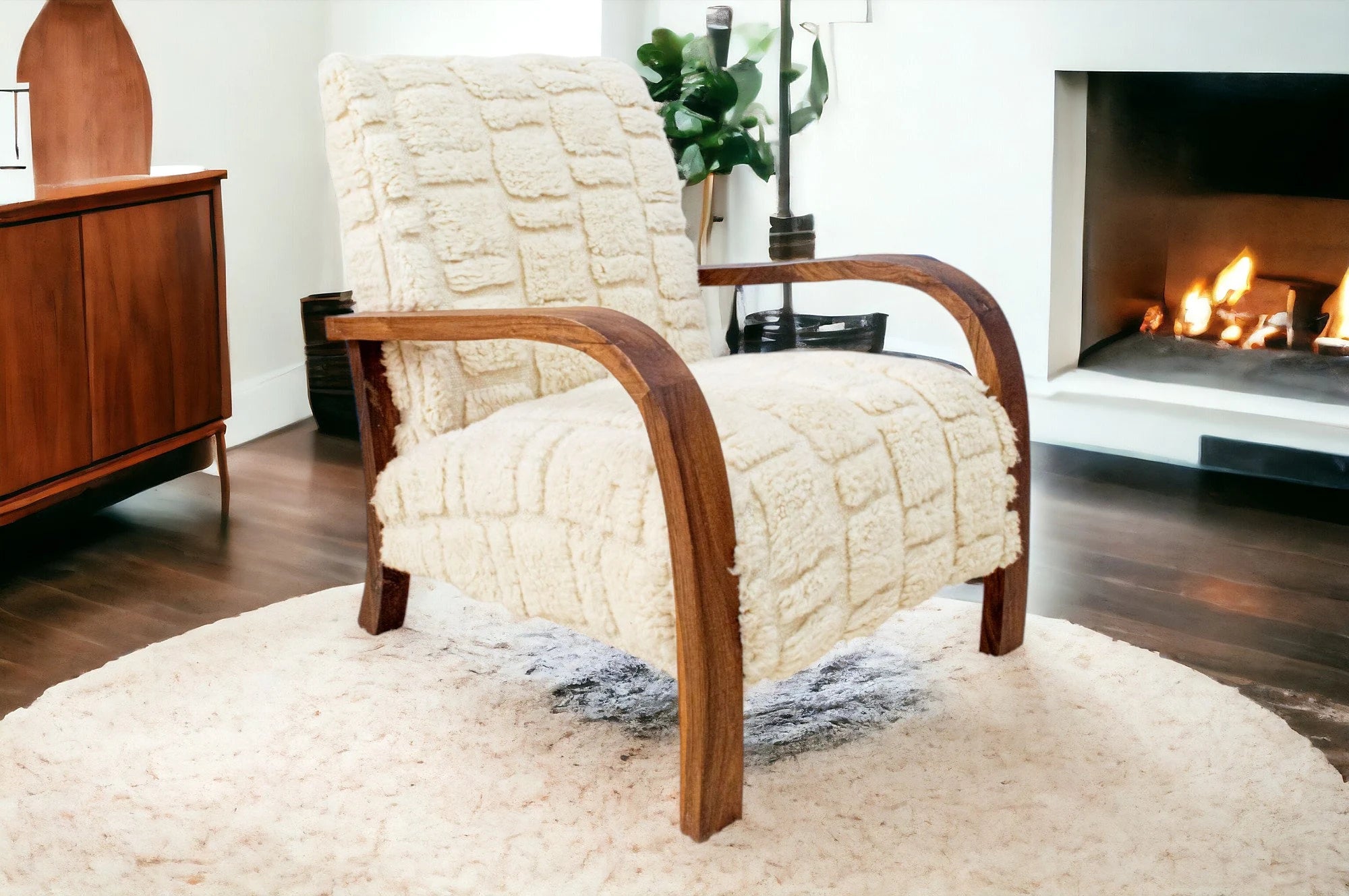 Handcrafted Moroccan Wool Lounge Chair
