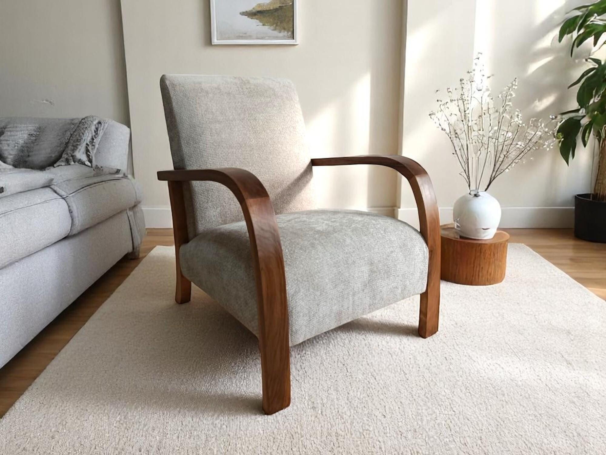 Mid-Century Modern Curved Armchair