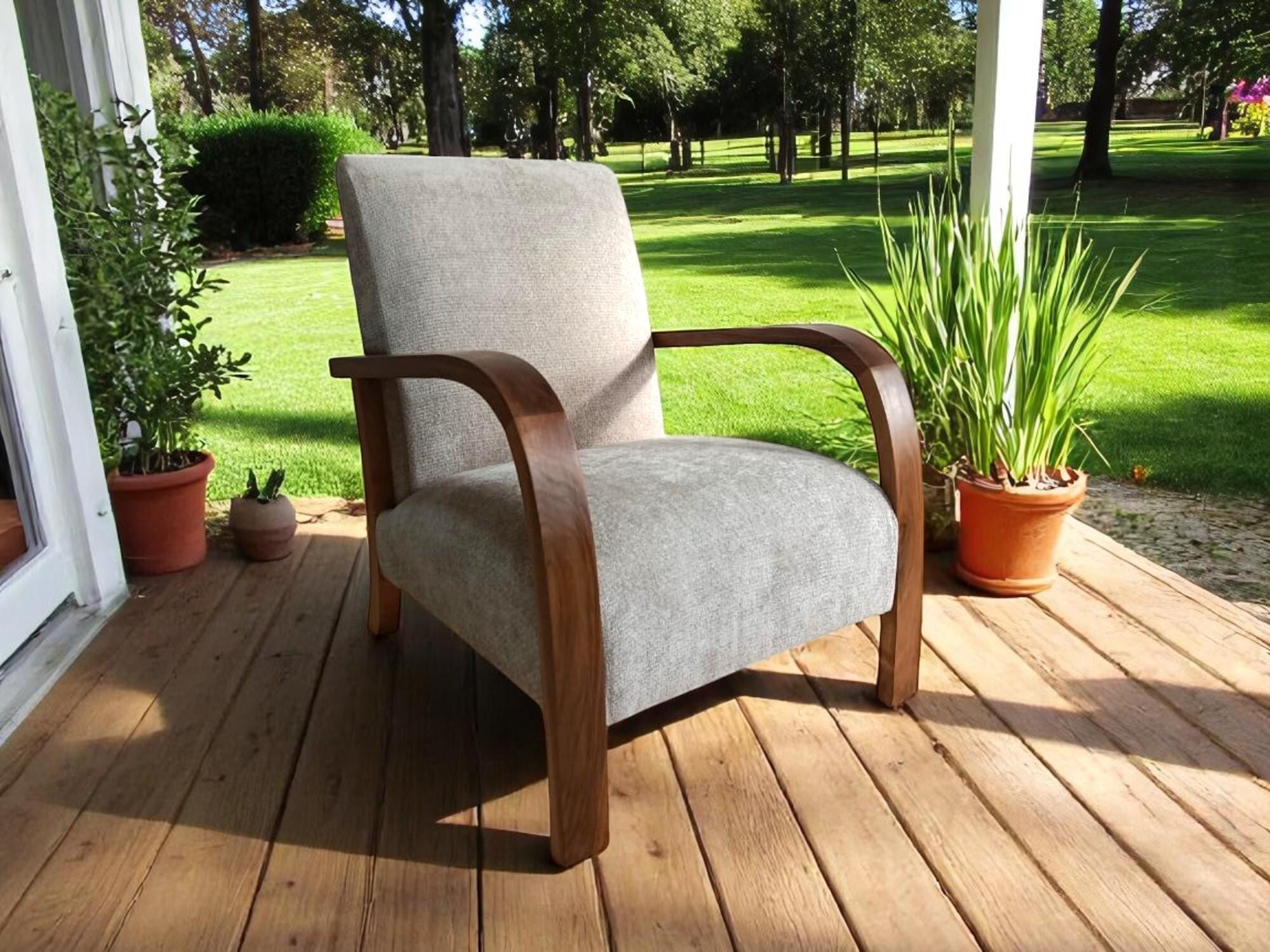 Mid-Century Modern Curved Armchair