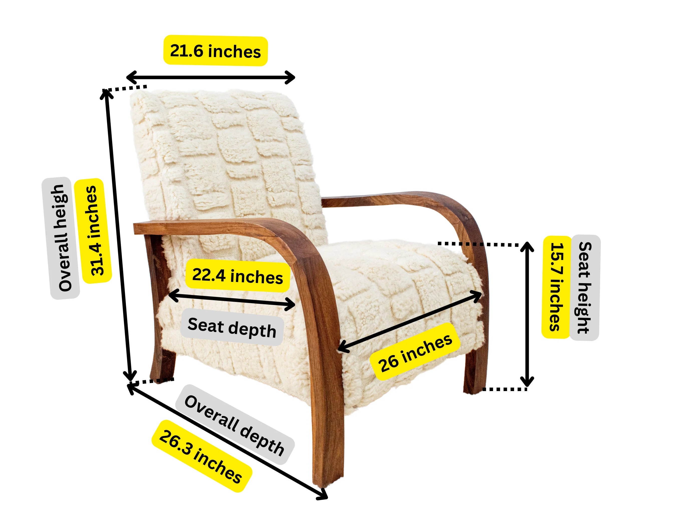 Handcrafted Moroccan Wool Lounge Chair