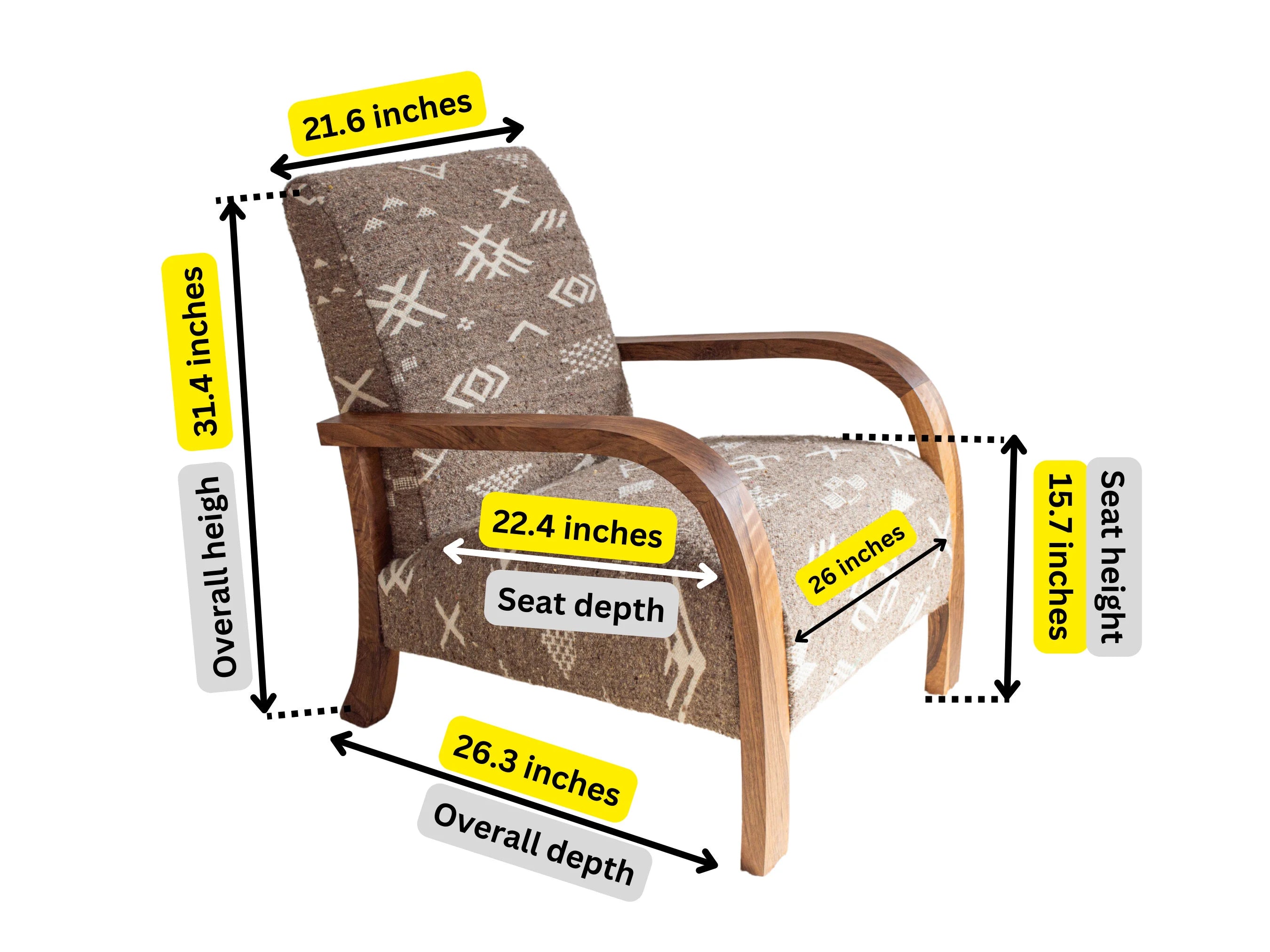 Handcrafted Moroccan Armchair and Ottoman