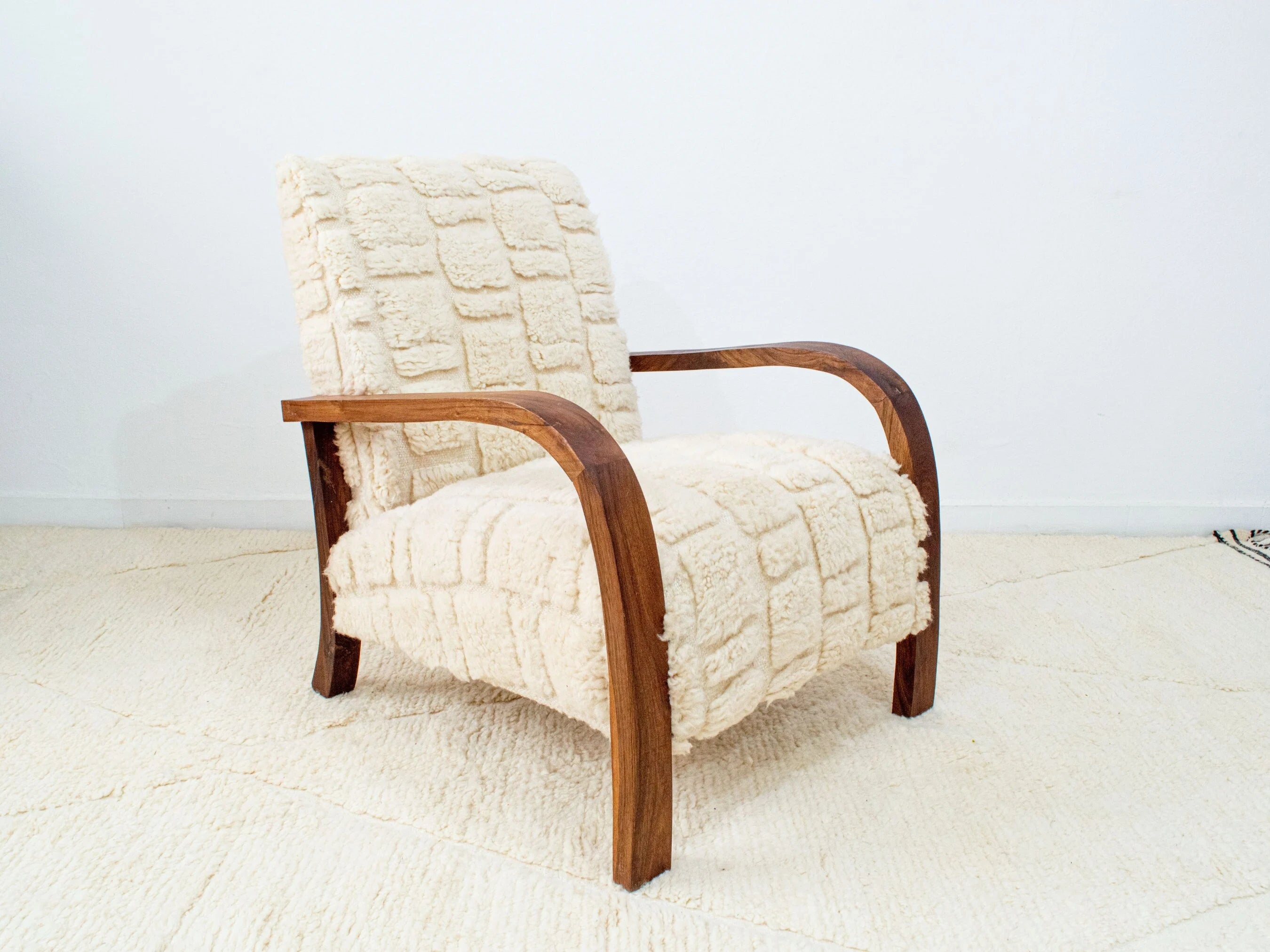 Handcrafted Moroccan Wool Lounge Chair