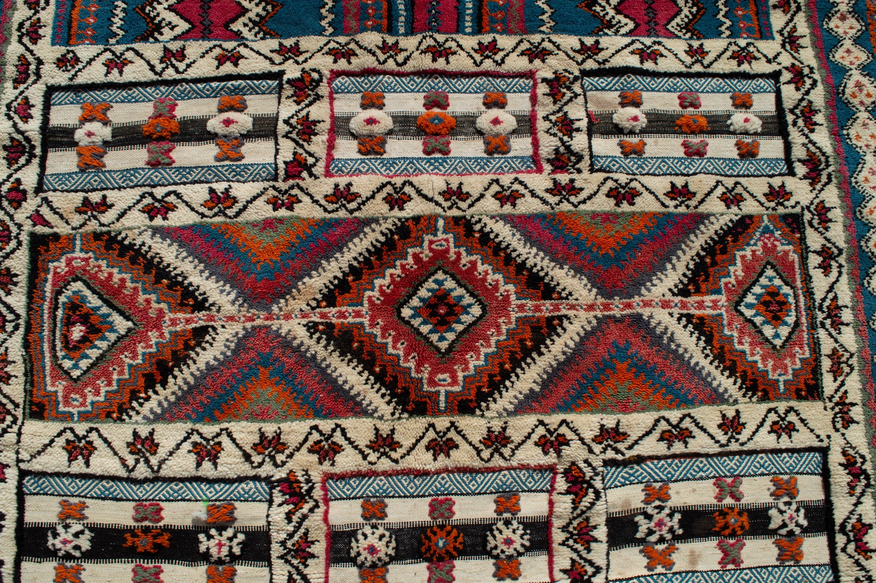 Hand-Woven Tribal Geometric Kilim
