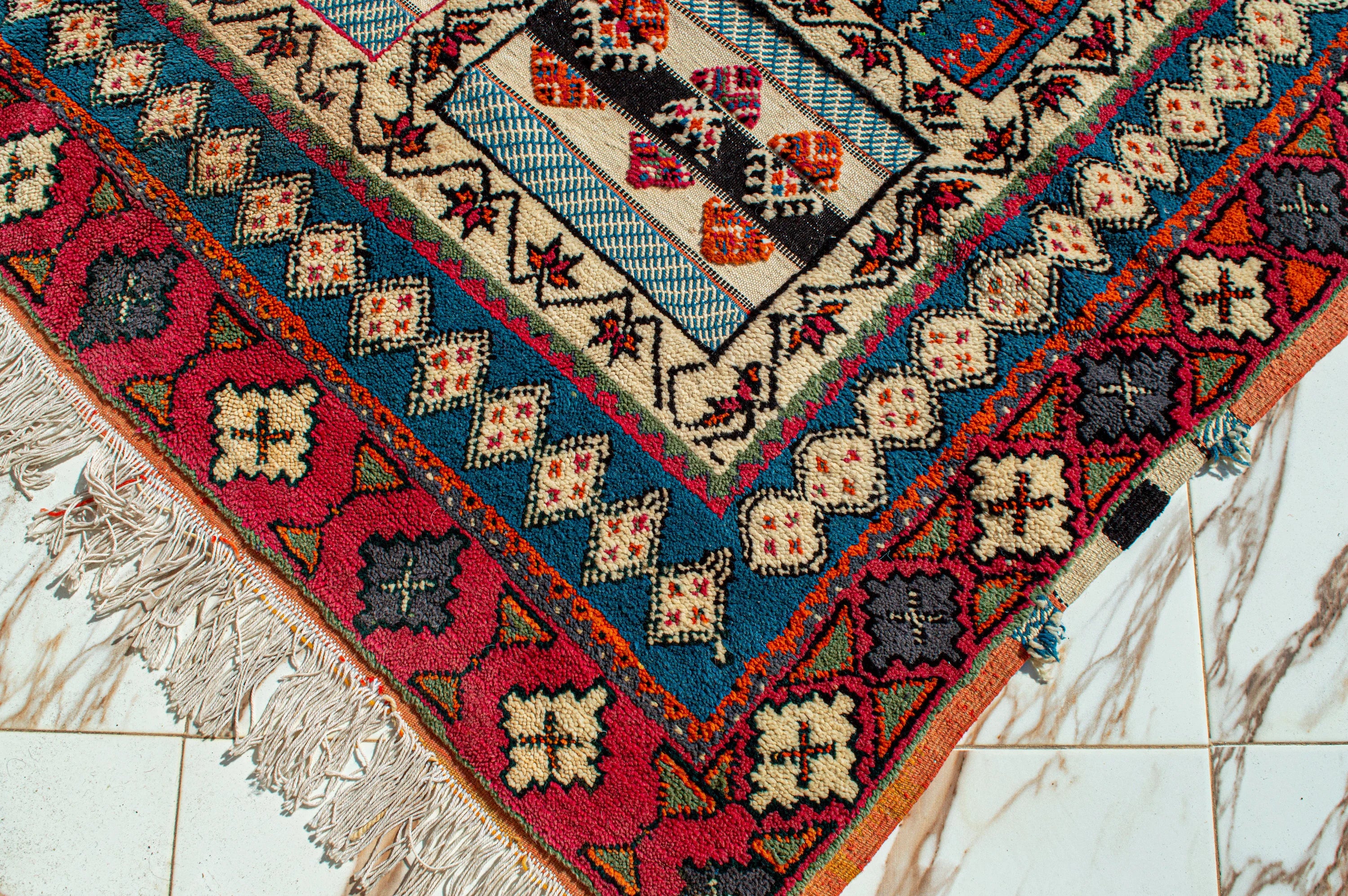 Hand-Woven Tribal Geometric Kilim