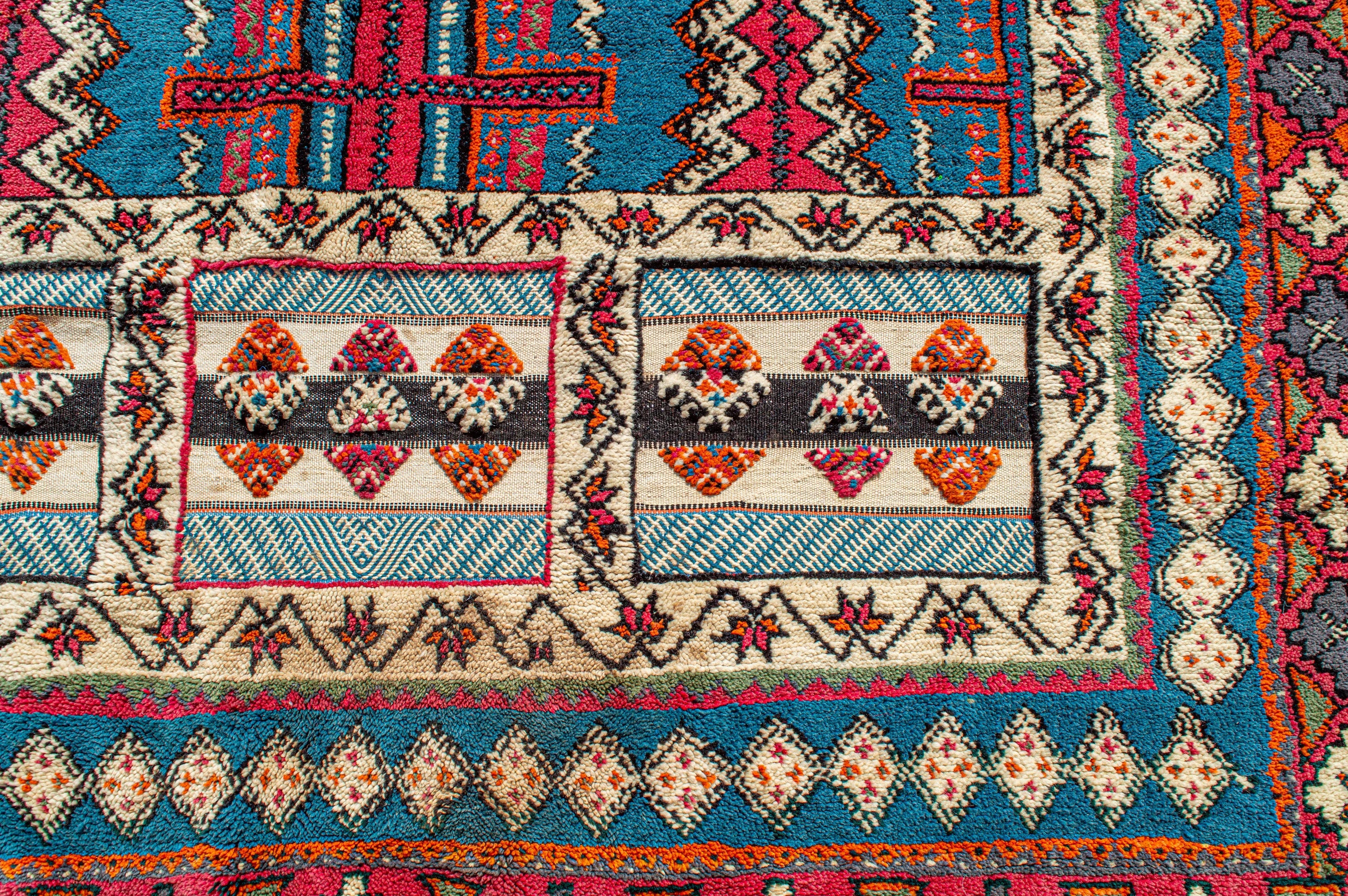 Hand-Woven Tribal Geometric Kilim