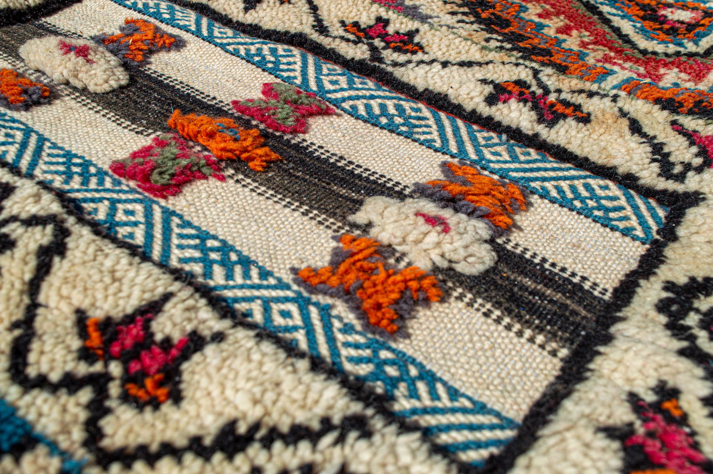 Hand-Woven Tribal Geometric Kilim