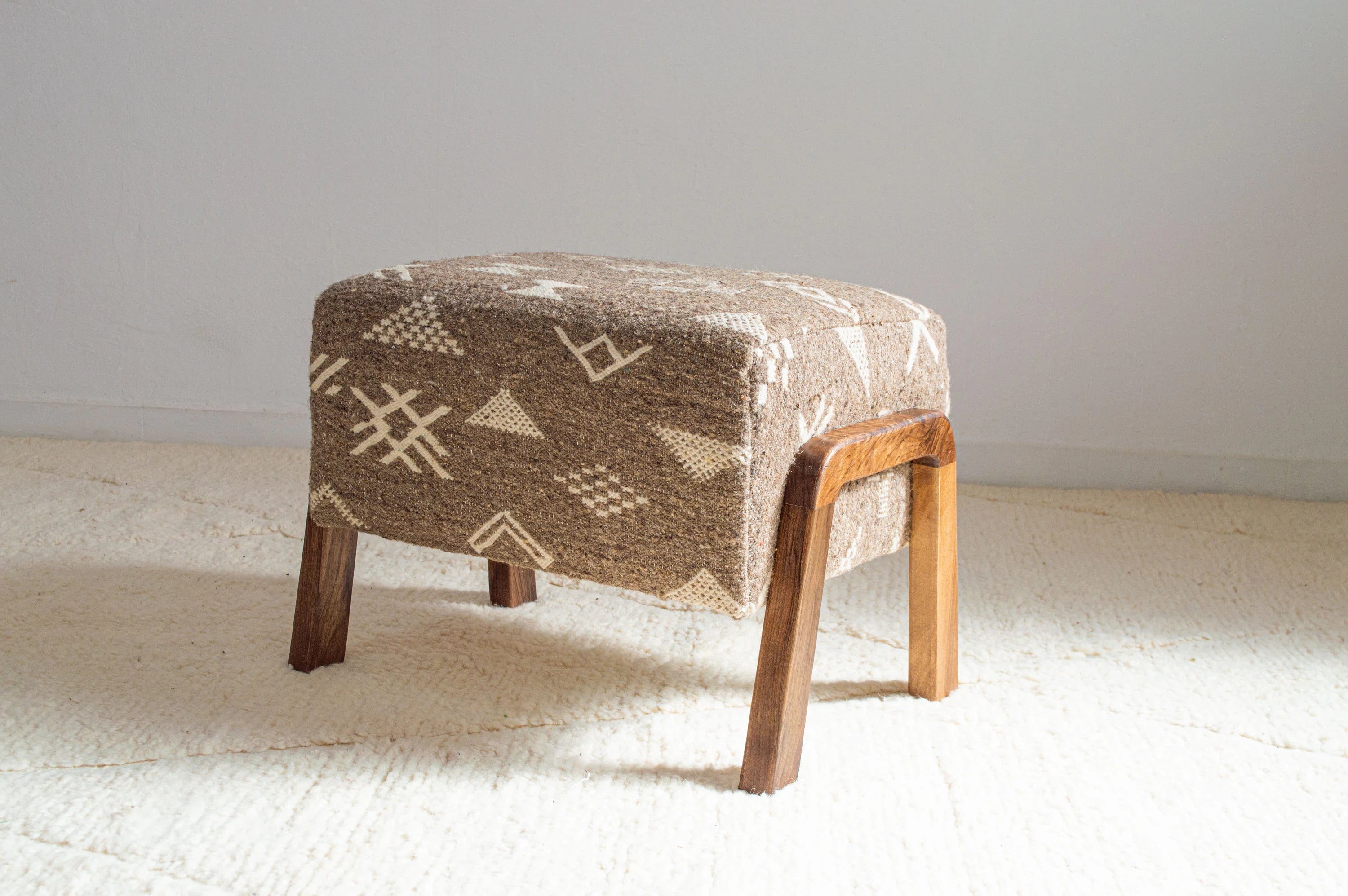 Handcrafted Moroccan Armchair and Ottoman