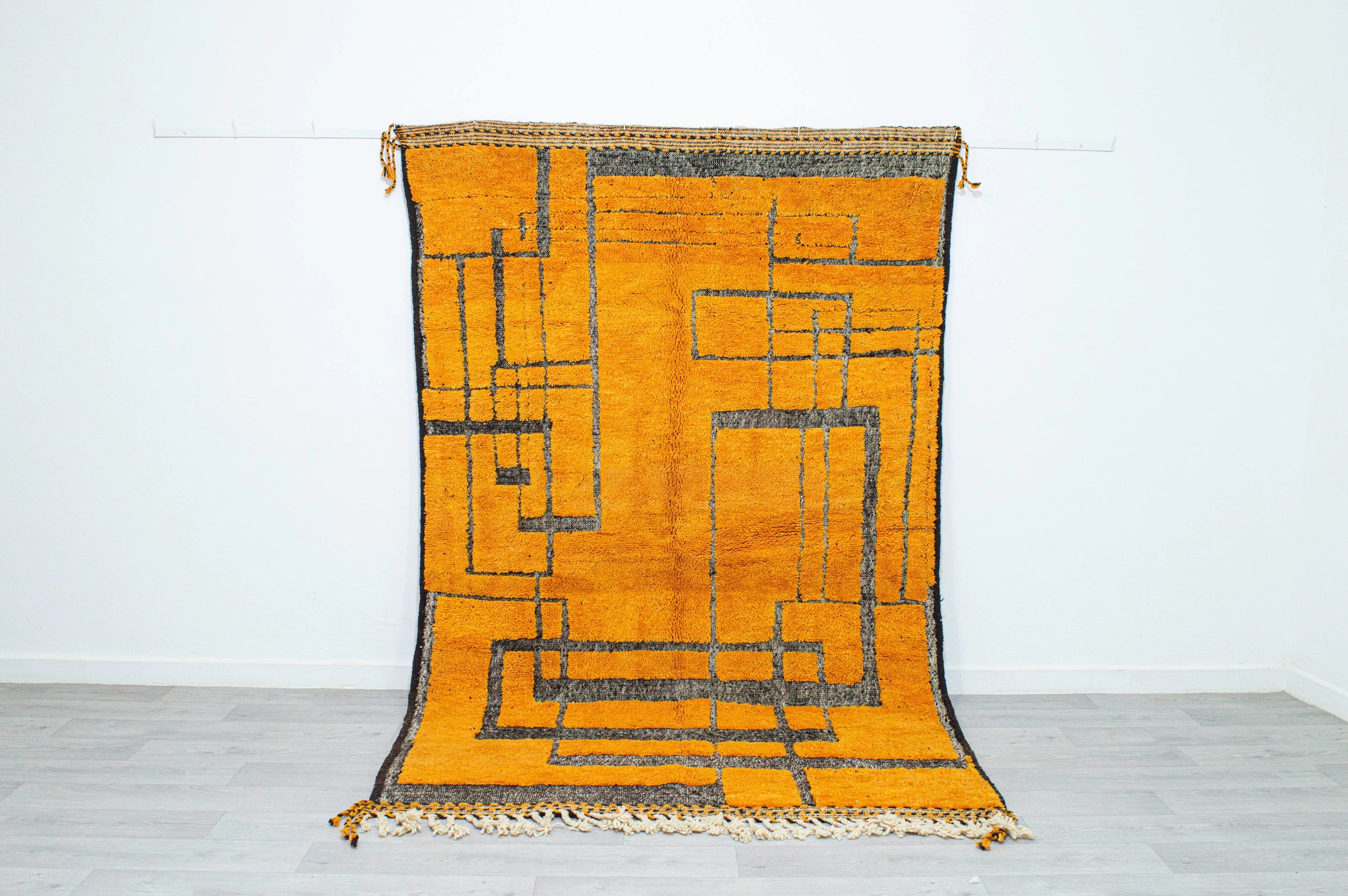 Modern Mustard Geometric Abstract Rug