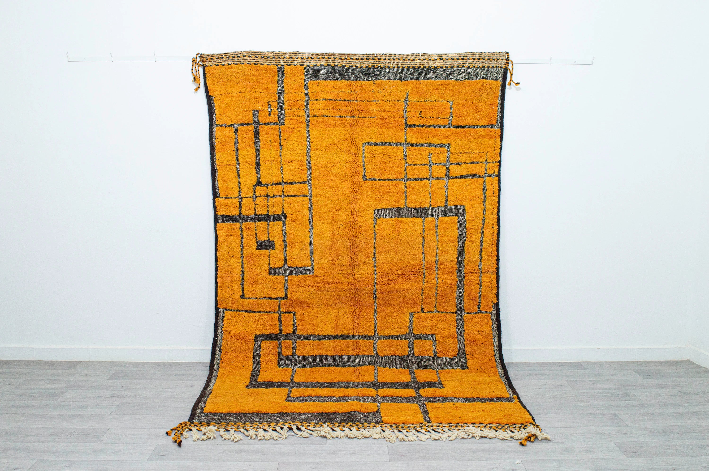 Modern Mustard Geometric Abstract Rug