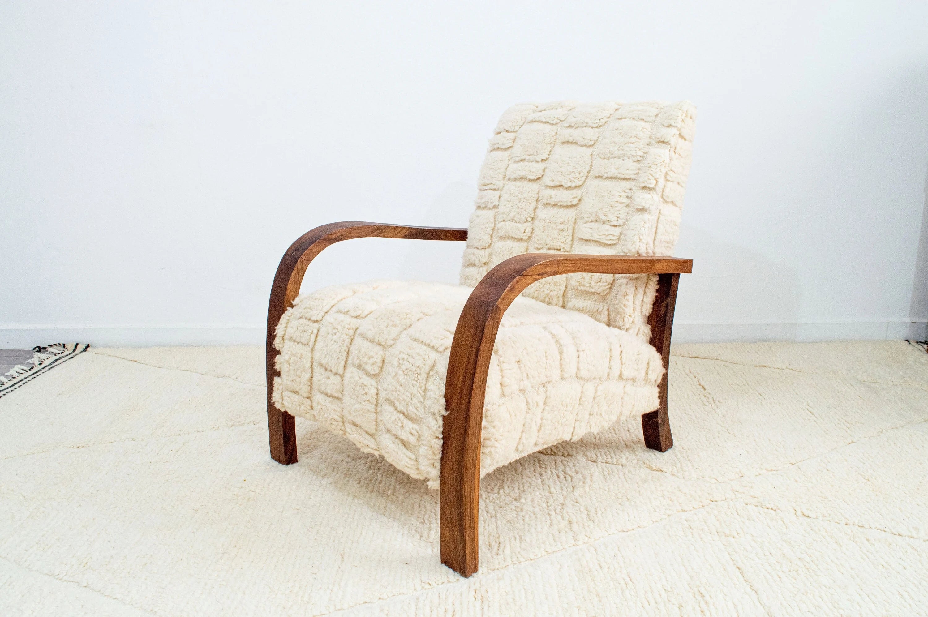 Handcrafted Moroccan Wool Lounge Chair