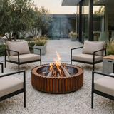 Fluted Iron Circular Fire Pit