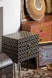 Star Pattern Bone Inlay Nightstand