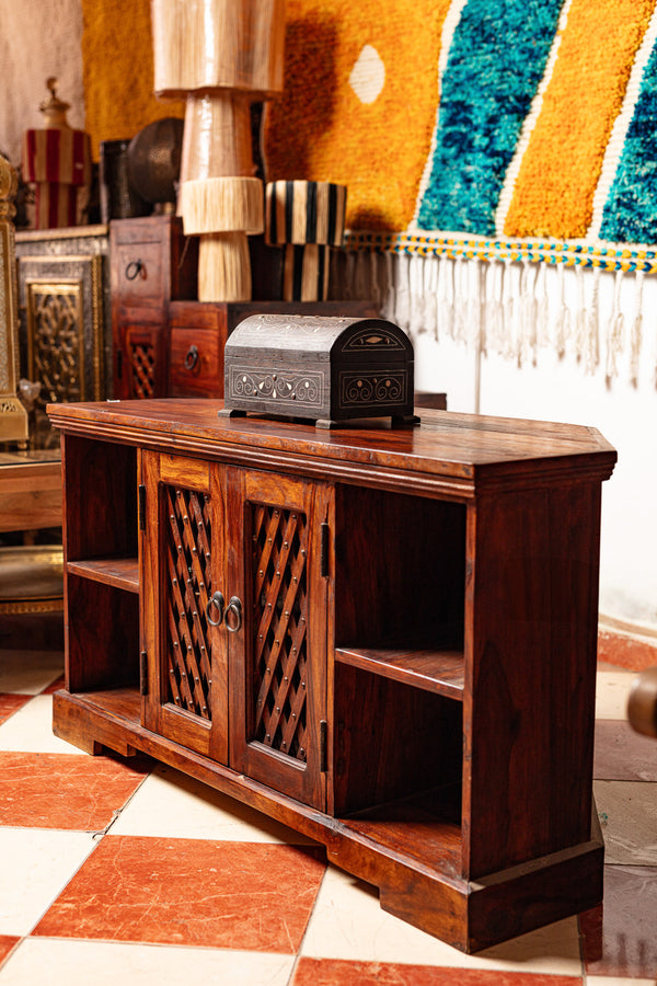 Carved Lattice Open Cabinet