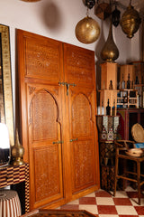 Carved Moroccan Cedar Door