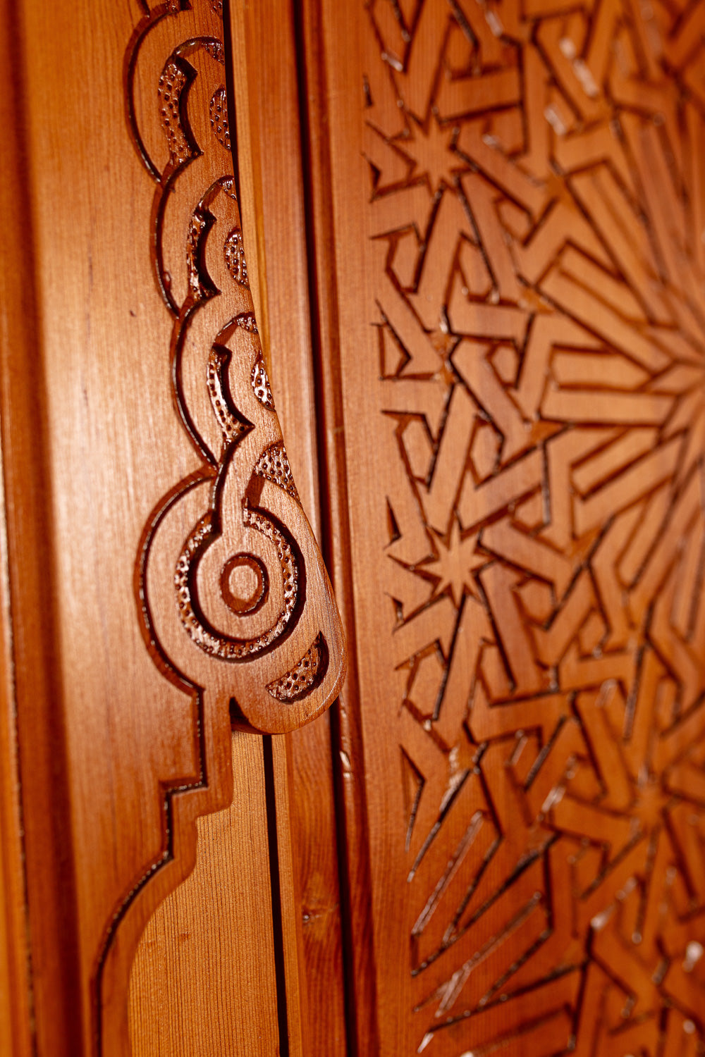 Carved Moroccan Cedar Door