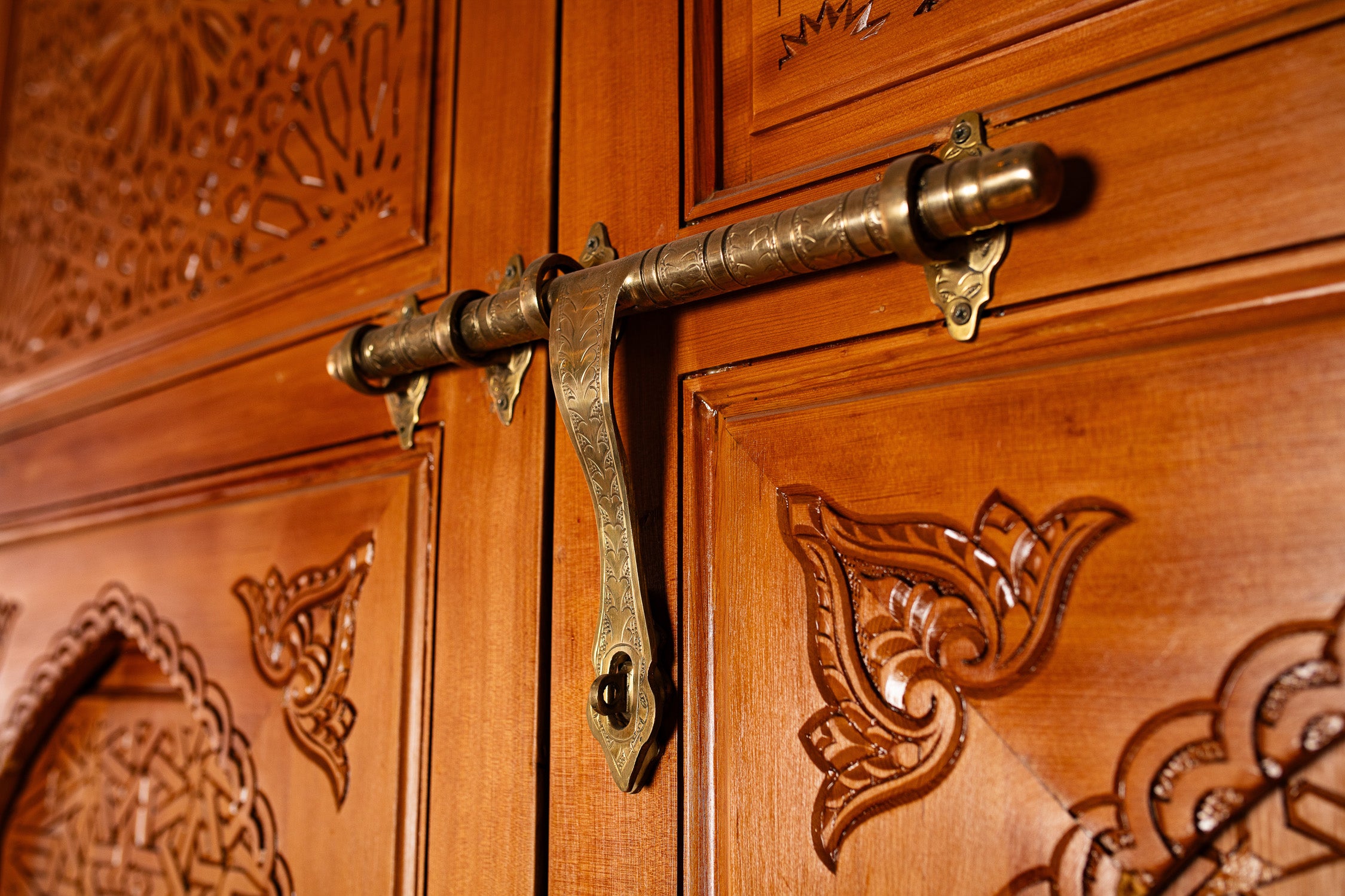 Carved Moroccan Cedar Door