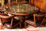 Walnut Brass Inlay Dining Set