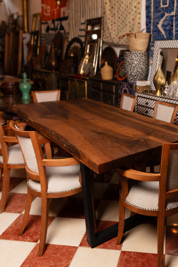 Live Edge Walnut Industrial Table